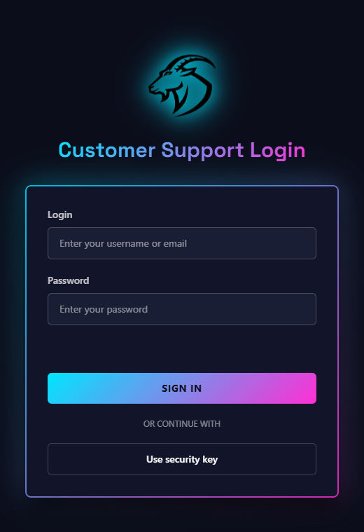 GoatFlow Login Page