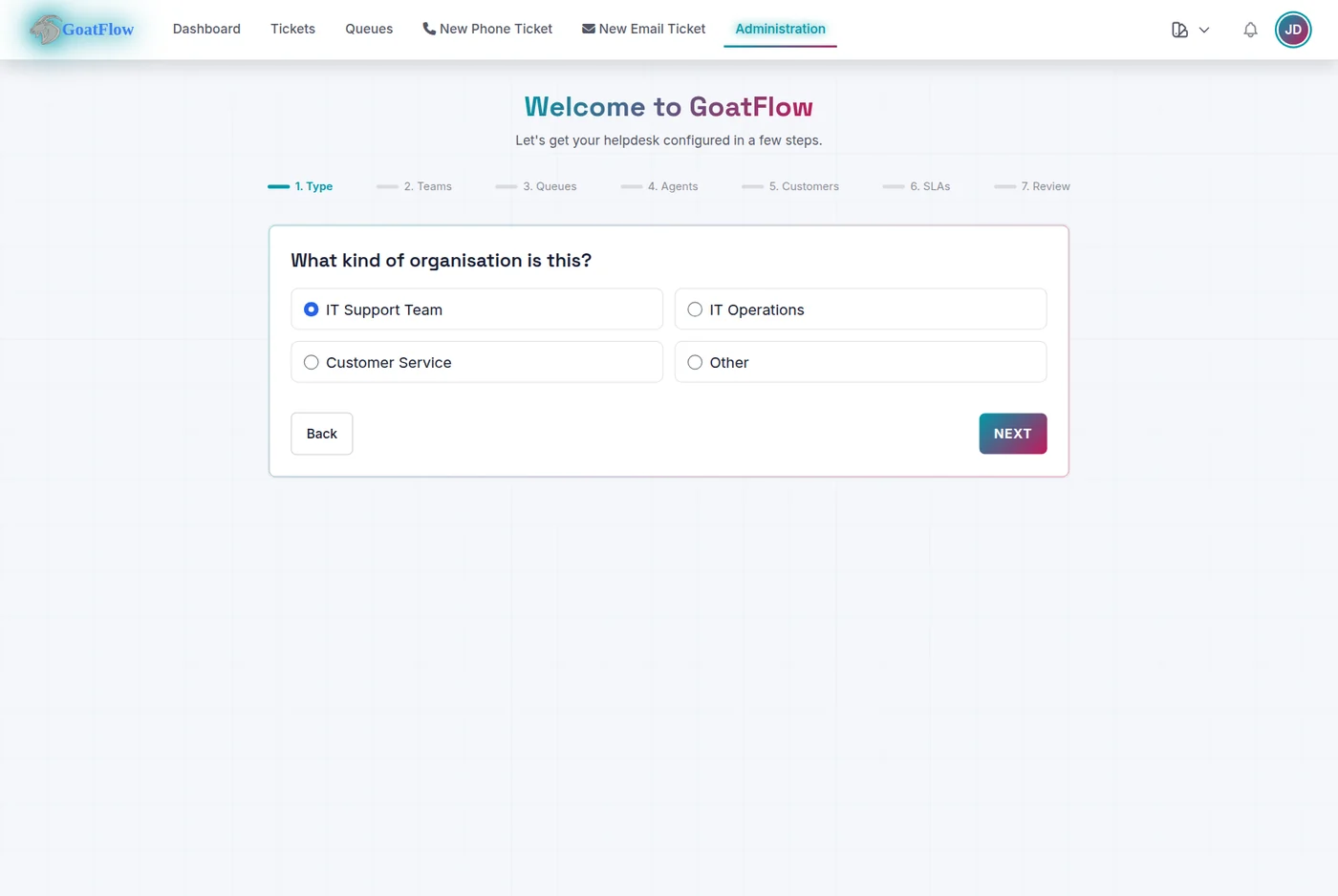 Setup Assistant Wizard
